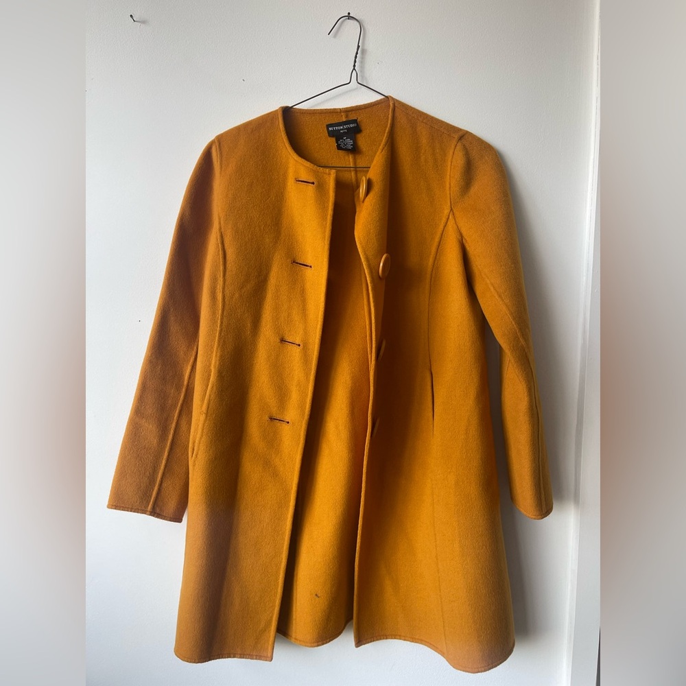 VINTAGE Mustard Yellow Wool Coat